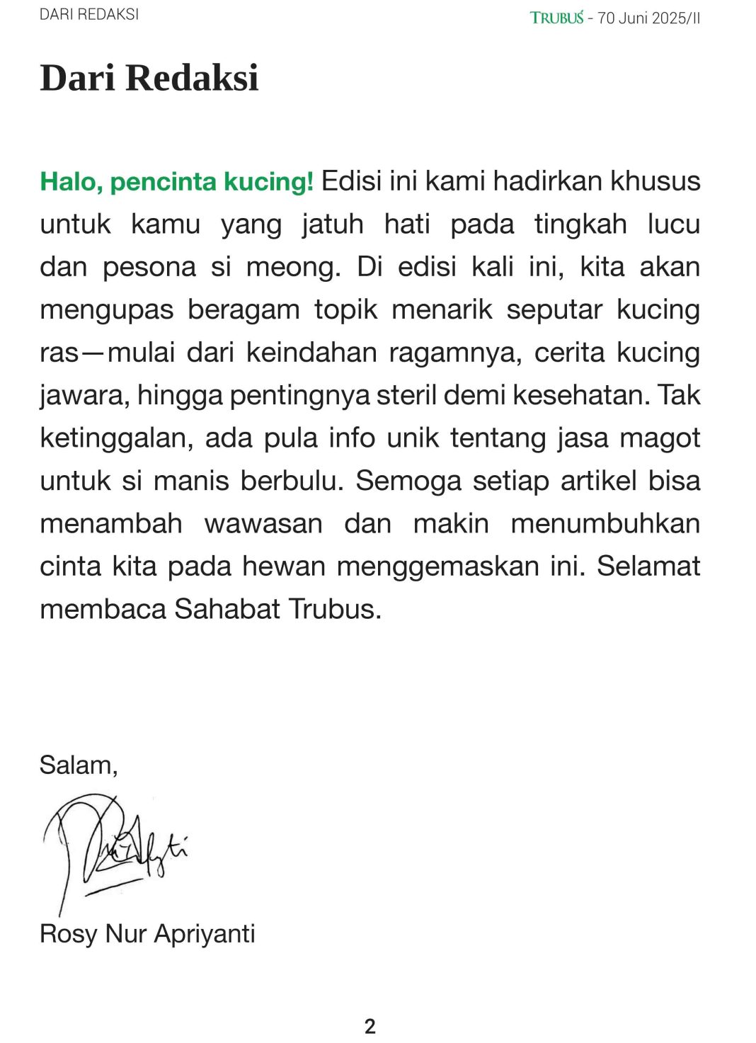 ! Emags Trubus Edisi JUNI 70 Dari Redaksi